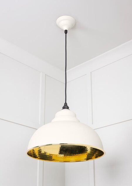 Hammered Brass Harborne Pendant in Teasel | 49521TE - Image 4