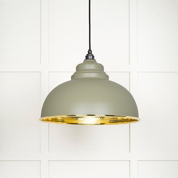 Hammered Brass Harborne Pendant in Tump | 49521TU