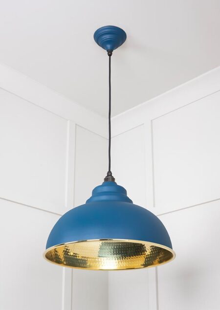 Hammered Brass Harborne Pendant in Upstream | 49521U - Image 3
