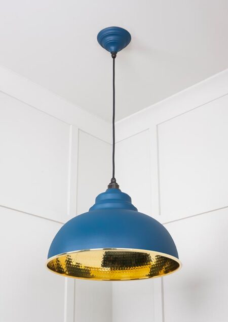Hammered Brass Harborne Pendant in Upstream | 49521U - Image 4