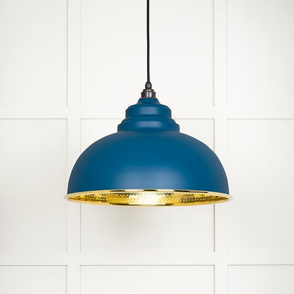 Hammered Brass Harborne Pendant in Upstream | 49521U