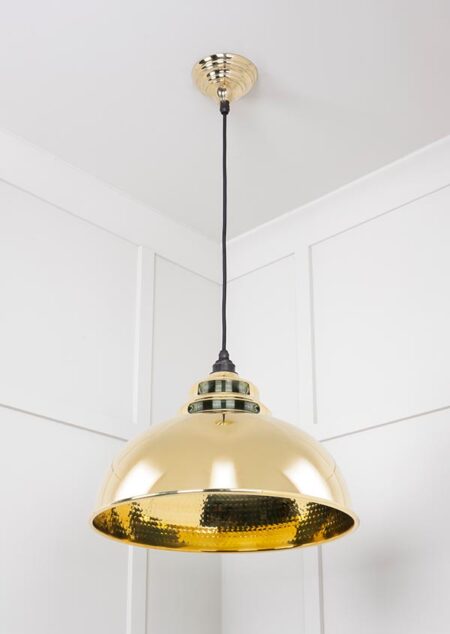 Hammered Brass Harborne Pendant | 49521 - Image 4