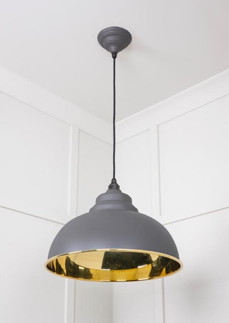 Smooth Brass Harborne Pendant in Bluff | 49522BL - Image 4