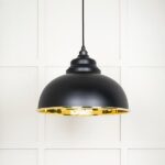 Smooth Brass Harborne Pendant in Elan Black | 49522EB