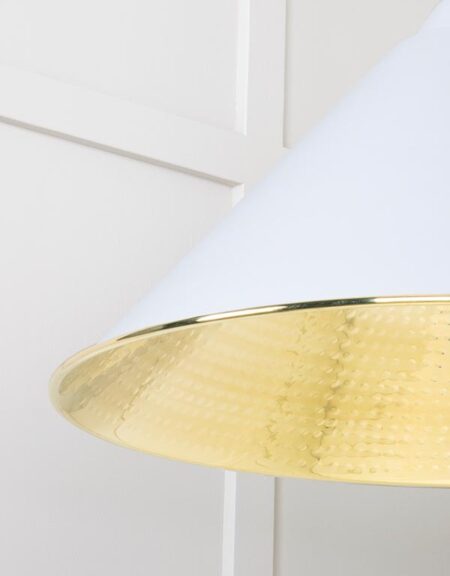 Hammered Brass Hockley Pendant in Birch | 49523BI - Image 5
