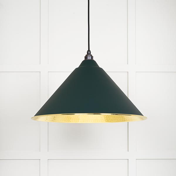 Hammered Brass Hockley Pendant in Dingle | 49523DI