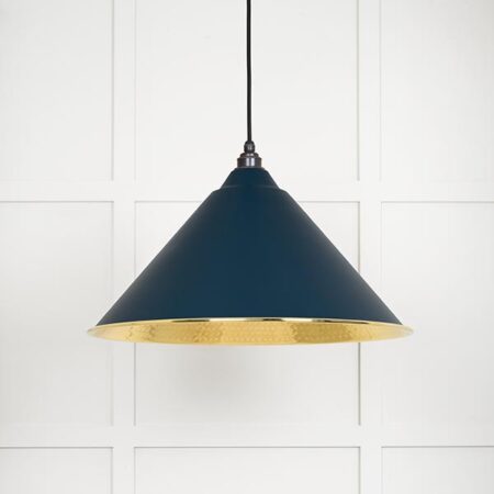 Hammered Brass Hockley Pendant in Dusk | 49523DU - Image 2