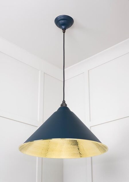 Hammered Brass Hockley Pendant in Dusk | 49523DU - Image 3