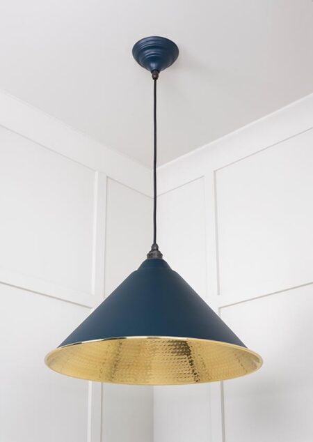 Hammered Brass Hockley Pendant in Dusk | 49523DU - Image 4