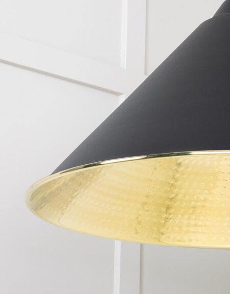Hammered Brass Hockley Pendant in Elan Black | 49523EB - Image 5