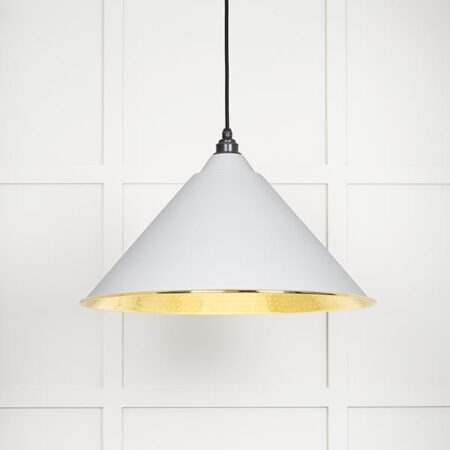 Hammered Brass Hockley Pendant in Flock | 49523F