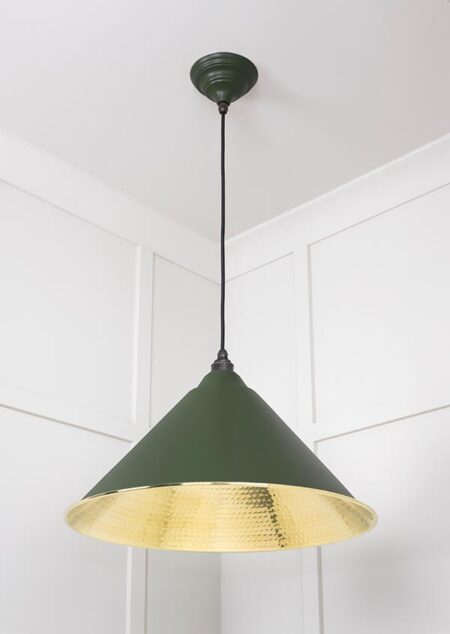 Hammered Brass Hockley Pendant in Heath | 49523H - Image 3
