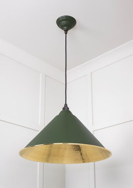 Hammered Brass Hockley Pendant in Heath | 49523H - Image 4