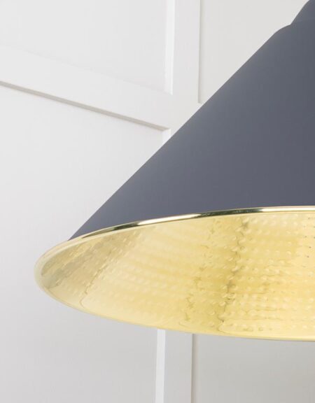 Hammered Brass Hockley Pendant in Slate | 49523SL - Image 5