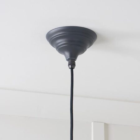 Hammered Brass Hockley Pendant in Slate | 49523SL - Image 6
