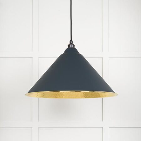 Hammered Brass Hockley Pendant in Soot | 49523SO - Image 2