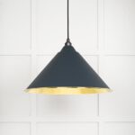 Hammered Brass Hockley Pendant in Soot | 49523SO