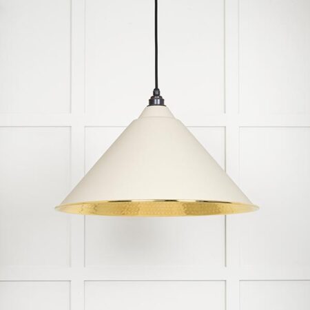 Hammered Brass Hockley Pendant in Teasel | 49523TE - Image 2