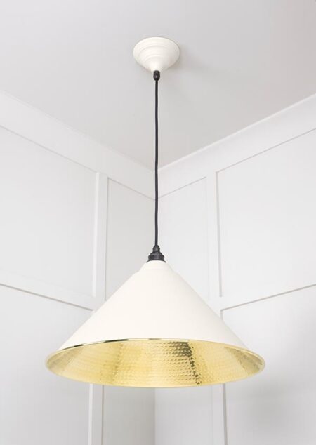 Hammered Brass Hockley Pendant in Teasel | 49523TE - Image 3