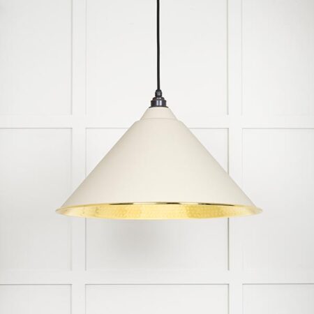 Hammered Brass Hockley Pendant in Teasel | 49523TE