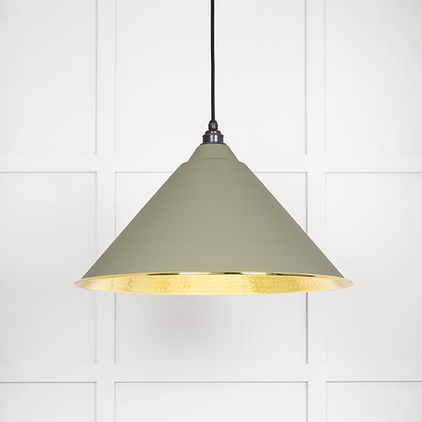 Hammered Brass Hockley Pendant in Tump | 49523TU