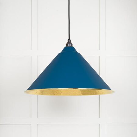 Hammered Brass Hockley Pendant in Upstream | 49523U - Image 2