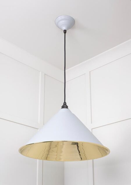 Smooth Brass Hockley Pendant in Birch | 49524BI - Image 4