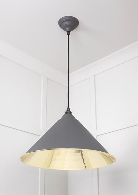 Smooth Brass Hockley Pendant in Bluff | 49524BL - Image 3