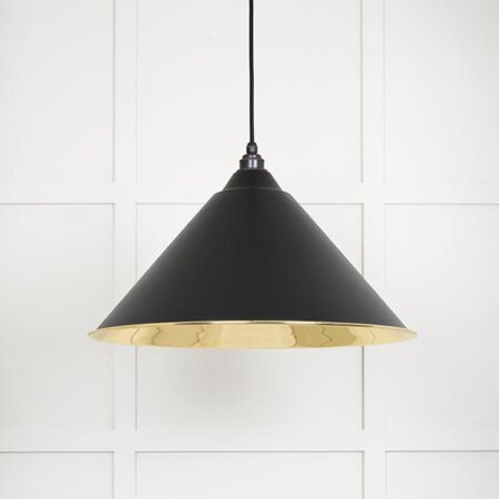 Smooth Brass Hockley Pendant in Elan Black | 49524EB - Image 2