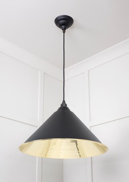 Smooth Brass Hockley Pendant in Elan Black | 49524EB - Image 3