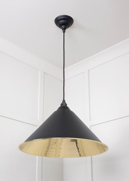 Smooth Brass Hockley Pendant in Elan Black | 49524EB - Image 4