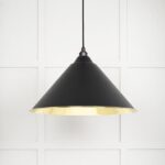 Smooth Brass Hockley Pendant in Elan Black | 49524EB
