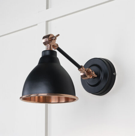 From the Anvil Smooth Copper Brindley Wall Light in Elan Black - Image 2