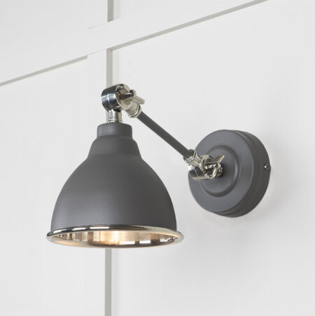 Smooth Nickel Brindley Wall Light in Bluff | 49715SBL