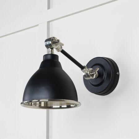 Smooth Nickel Brindley Wall Light in Elan Black | 49715SEB - Image 2
