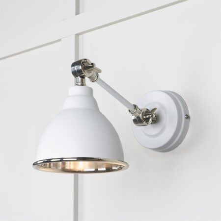 Smooth Nickel Brindley Wall Light in Flock | 49715SF