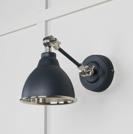 Smooth Nickel Brindley Wall Light in Soot | 49715SSO - Image 2