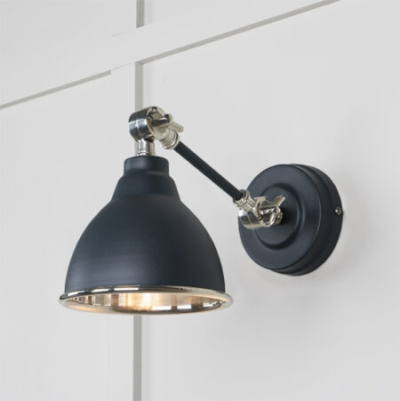 Smooth Nickel Brindley Wall Light in Soot | 49715SSO