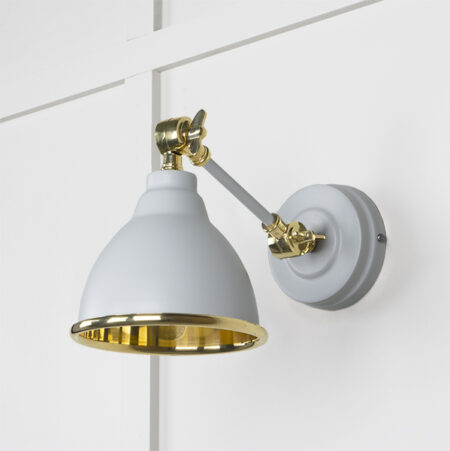 Smooth Brass Brindley Wall Light in Birch | 49716SBI - Image 2