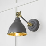 Smooth Brass Brindley Wall Light in Bluff | 49716SBL