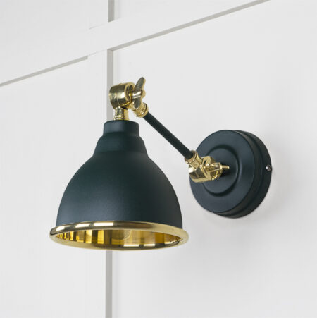 Smooth Brass Brindley Wall Light in Dingle | 49716SDI - Image 2