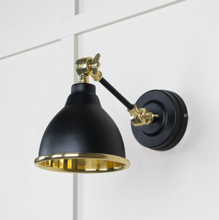 Smooth Brass Brindley Wall Light in Elan Black | 49716SEB - Image 2