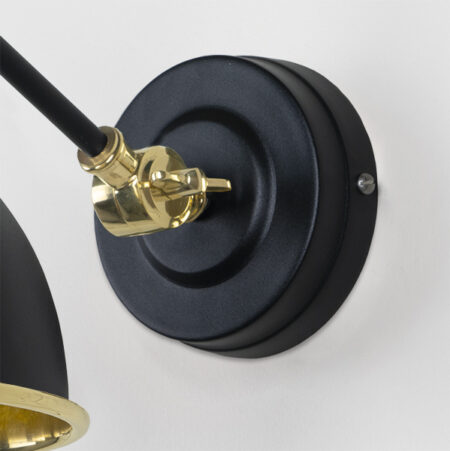 Smooth Brass Brindley Wall Light in Elan Black | 49716SEB - Image 5