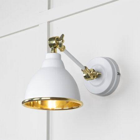 Smooth Brass Brindley Wall Light in Flock | 49716SF