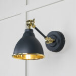 From the Anvil Smooth Brass Brindley Wall Light in Soot