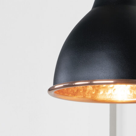 Hammered Copper Brindley Wall Light in Elan Black | 49717SEB - Image 3
