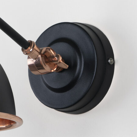 Hammered Copper Brindley Wall Light in Elan Black | 49717SEB - Image 5