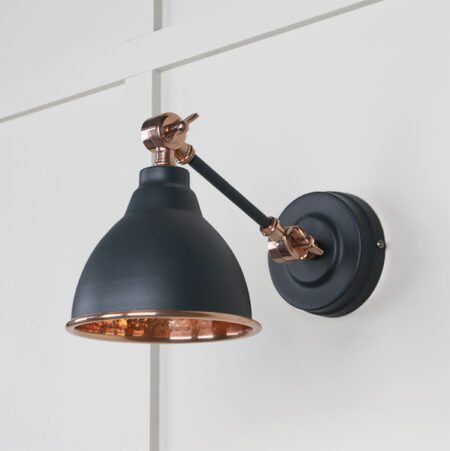 Hammered Copper Brindley Wall Light in Soot | 49717SSO - Image 2