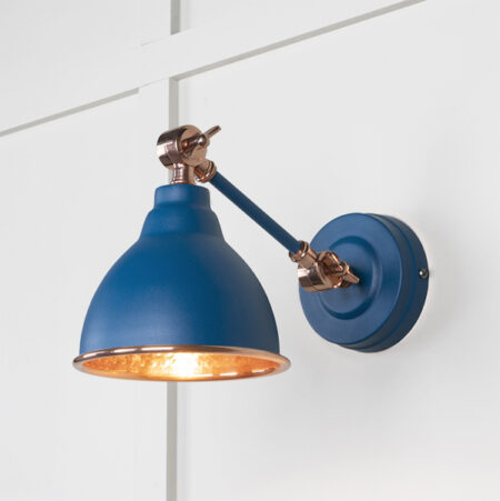 Hammered Copper Brindley Wall Light in Upstream | 49717SU