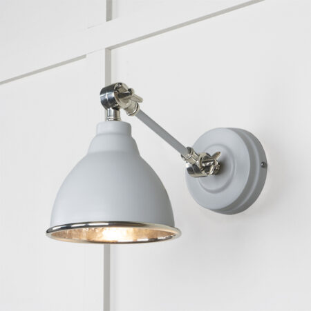 Hammered Nickel Brindley Wall Light in Birch | 49718SBI